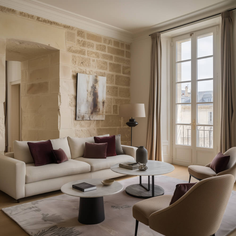 Architecte d'intérieur à Bordeaux - Salon appartement